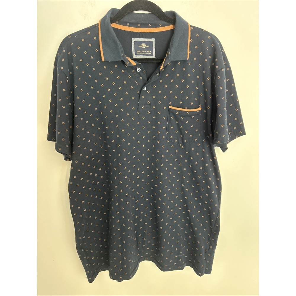 Craft Flow Men's XL Short Sleeve Collared‎ Button Pocket/Brown Casual Shirt